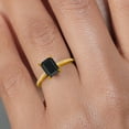 thumbnail image 4 of Gem Stone King 10K Yellow Gold Black Onyx and White Diamond Engagement Ring for Women (1.76 Cttw, Emerald Cut 8X6MM, Gemstone December Birthstone, Available in Size 5, 6, 7, 8, 9), 4 of 5