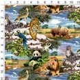 thumbnail image 2 of World Wildlife Snow Leopard Rhino Wolf Lion Pattern Premium Roll Gift Wrap Wrapping Paper, 2 of 7