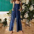thumbnail image 2 of Clearance Under 10$!Fashion Jumpsuit for Womens Plus Size Flower Printing Button Pocket Jumpsuits Jeans Jumpsuit, 2 of 7