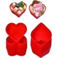 thumbnail image 1 of 12 Piece Silicone Baking Cup Cupcake Lined With Non-stick Pastry Muffin Liner Mold Heart-shaped 2.75inch Mini Cake Silicone Mold $reusab, 1 of 5
