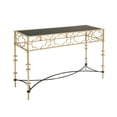thumbnail image 1 of Decmode Modern Iron and Glass Geometric Lattice Console Table, Gold, 1 of 4