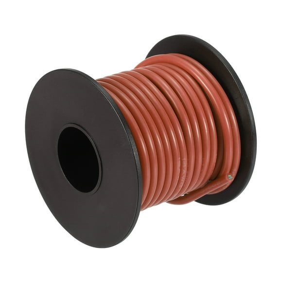 Unique Bargains Silicone Wire 14AWG 14 Gauge Flexible Tinned Copper Standard High-Temperature Hookup Wire Brown 7.5m/25ft