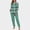 Green, variant on Flannel Pajamas Women Stripped Tops Women's Casual Winter Double-sided Fuzz with Printed Round Neck Pullover Long Sleeves Hand Tied Top Drawstring Pants Home Wear Pajamas Set Red L