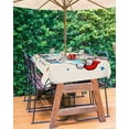 thumbnail image 4 of Christmas Tablecloth with Umbrella Hole and Zipper Xmas Ball Weave Beach Outdoor Tablecloths 60x84 Table Cloths Sunglasses Anchor Beige Patio Table Cloth Cover for Holiday Party Yard Garden Cafe, 4 of 5