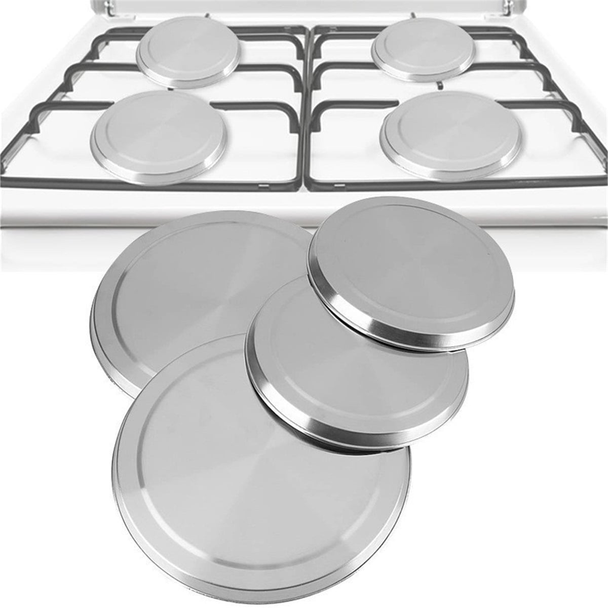 Stove Top Cover, Stainless Steel Hob Cover Protector Lid Set for Electric Cookers Decor (Set of 4)