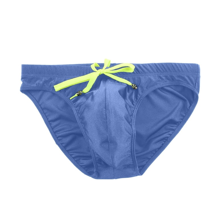 zuwimk Underwear Men,Men's Underwear Briefs Pack Enhancing Ball Pouch Low  Rise Bikini Briefs for Male Blue,XL