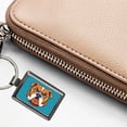 thumbnail image 5 of Bulldog Face Mascot Cartoon Metal Rectangle Keychain, 5 of 7
