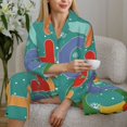 thumbnail image 6 of Lsque Ho Ho Ho Pattern Long Sleeve Pajama Set for Women - Soft 2-Piece Sleepwear and Loungewear Set with Pockets, Comfy Nightwear-XX-Large, 6 of 7