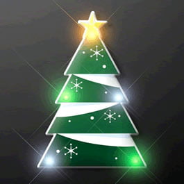Holiday Flashing Christmas Tree Lapel Pin Body Light by