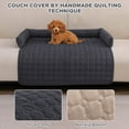 thumbnail image 3 of Eurhowing Dog Couch Cover 30"x30", Corduroy Dog Bed Mat for Couch with 3 Side Dog Pillow, Washable Sofa Cover Pet Furniture Protector for Dogs&Cats, Dark Gray, 3 of 10