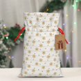 thumbnail image 5 of Rocae Gold Snowflake Stripes for Christmas Drawstring Linen Gift Bag with Drawstrings Treat Bag Goody Present Bags for Christmas Party Favor-Small, 5 of 9