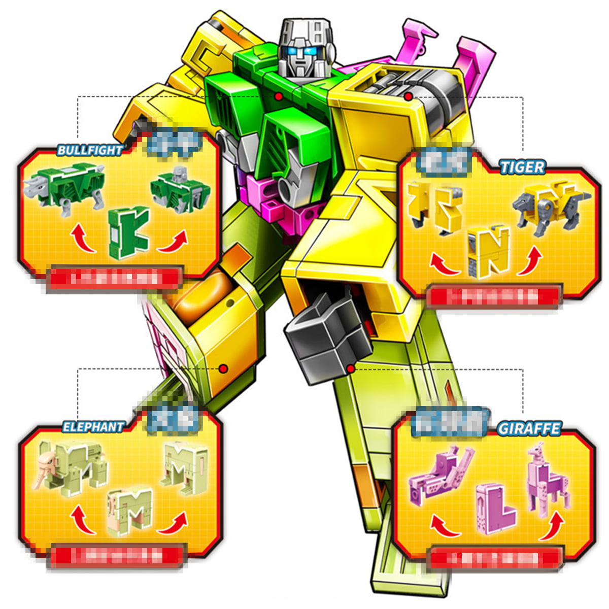 26 English Letter Transformation Alphabet Dinosaur Robot Animal Building Toy Set 