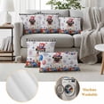 thumbnail image 6 of Independence Day Pillow Covers 2 Pack Cartoon Pug Dog Cute Puppy Colorful Poppy Wood Grain Pillowcase Waterproof Outdoor Throw Pillow Cover for Patio Garden Square Cushion 26”x26”, 6 of 9