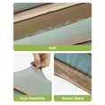 thumbnail image 4 of Green Blue Brown Farmhouse Bar Stool Covers Set of 2, Vintage Wood Stretch Washable Bar Chair Covers with Backs, Removable Pub Counter Height Chair Cover for Kitchen Dining Room Cafe, 4 of 7
