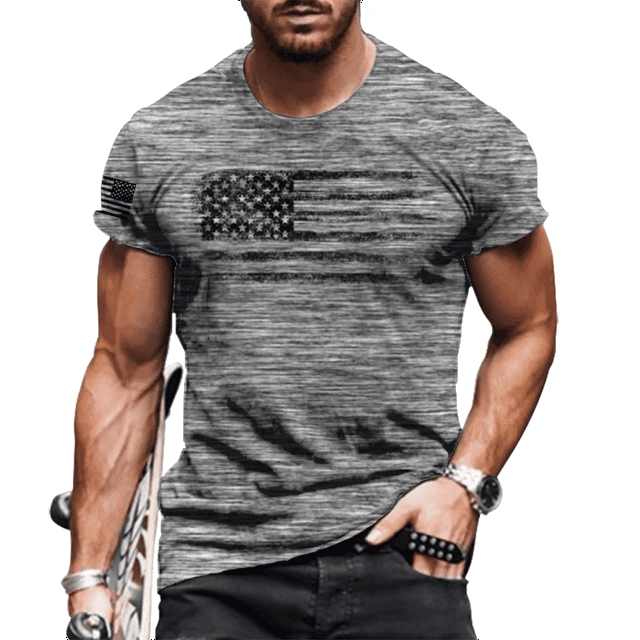 2024 Été Chemises de Musculation pour Hommes Manches Courtes Col Rond T-Shirts Impression Logo 3D Ample Respirant Mode Simple Hauts