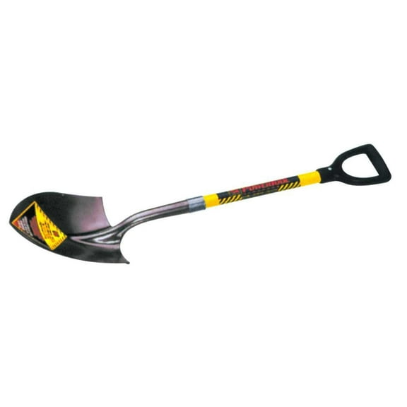 Structron Shovel Round Point Yellow Fiberglass Handle D-Grip