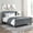 Gray + Wood + Contemporary + Modern, variant on Luckynote Modern Upholstered Platform Bed Queen Size Brown Soft Tufted Wingback Headboard Chesterfield Footboard Bedroom Furniture 1pc