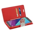 thumbnail image 3 of Reiko brand for Galaxy J3 Emerge Diamond Rhinestone Wallet Case In Red, 3 of 4