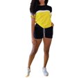 thumbnail image 1 of Conjunto de ropa de mujer Lucakuins, camisetas de manga corta de Color contrastante y pantalones cortos para correr, ropa deportiva de Yoga, chándales de verano Lucakuins  moda, 1 of 9