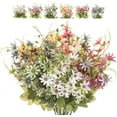 thumbnail image 6 of 12Pcs Artificial Wildflowers Daisy, Fake Silk Flowers Greenery Plastic Faux Plants UV Resistant Cemetery Floral Vase Arrangements Outdoor Decoration (Champagne), 6 of 9