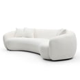 thumbnail image 2 of Kevinplus 5 Seater Sofa Sectional, Leisure Couch Curved Sofa Teddy Fleece, White, 102 Inch, 2 of 10