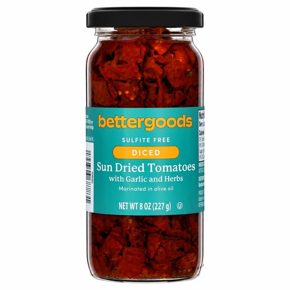 bettergoods Diced Sun Dried Tomatoes in Olive Oil with Garlic and Herbs, 8 oz