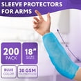 thumbnail image 2 of Blue Disposable Arm Sleeves Covers, 18 Inches. 200 Pack Disposable Arm Sleeve Protectors. 100 Pairs Waterproof 30 GSM PP Sleeve Covers for Arms. Unisex Work Sleeves to Cover Arms, 2 of 7