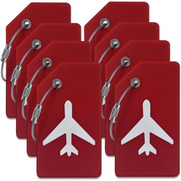 6 Pack Reusable Cruise Luggage Tag Holders - Thick PVC, Zip Seal & Steel Loop