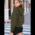 thumbnail image 4 of Sudaderas con Capucha para Mujer Sudaderas Forro Sudaderas de Entrenamiento de Moda de Otoño Chaquetas de Invierno Suéteres de Gran Tamaño Camisetas Ropa 2025 Verde M, 4 of 8