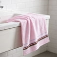 thumbnail image 7 of Dongrere Multi Colored Striped Hand Towel, Fast Moisture Absorb Plush Wash Towel for Bathroom Kitchen Guest Room Daily Use, 13.4x27.5 Inch, Pink, 7 of 7