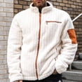 thumbnail image 2 of GuangCheng Fleece Fuzzy Shirts for Mens Zip Up Sherpa Long Sleeve Jackets Stand Collar Thick Coats with Zippered Pockets, 2 of 6