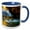 Blue/White, variant on 3drose, Cascade in Johnston Canyon, Banff Np, Alberta, Canada, 11oz Two-tone Red Mug