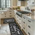 thumbnail image 4 of Black Kitchen Rugs and Mats Set of 2, Kitchen Utensil Non-Slip Washable Mat, Black Farmhouse Kitchen Decor Anti-Fatigue Rug for Kitchen Sink Laundry Room, 17x30+17x47 Inch, 4 of 6