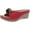 Red, variant on GOOD CHOICE Womens Red 1" Platform Flower Detail Cushioned Sydney Round Toe Wedge Slip On Slide Sandals 7.5