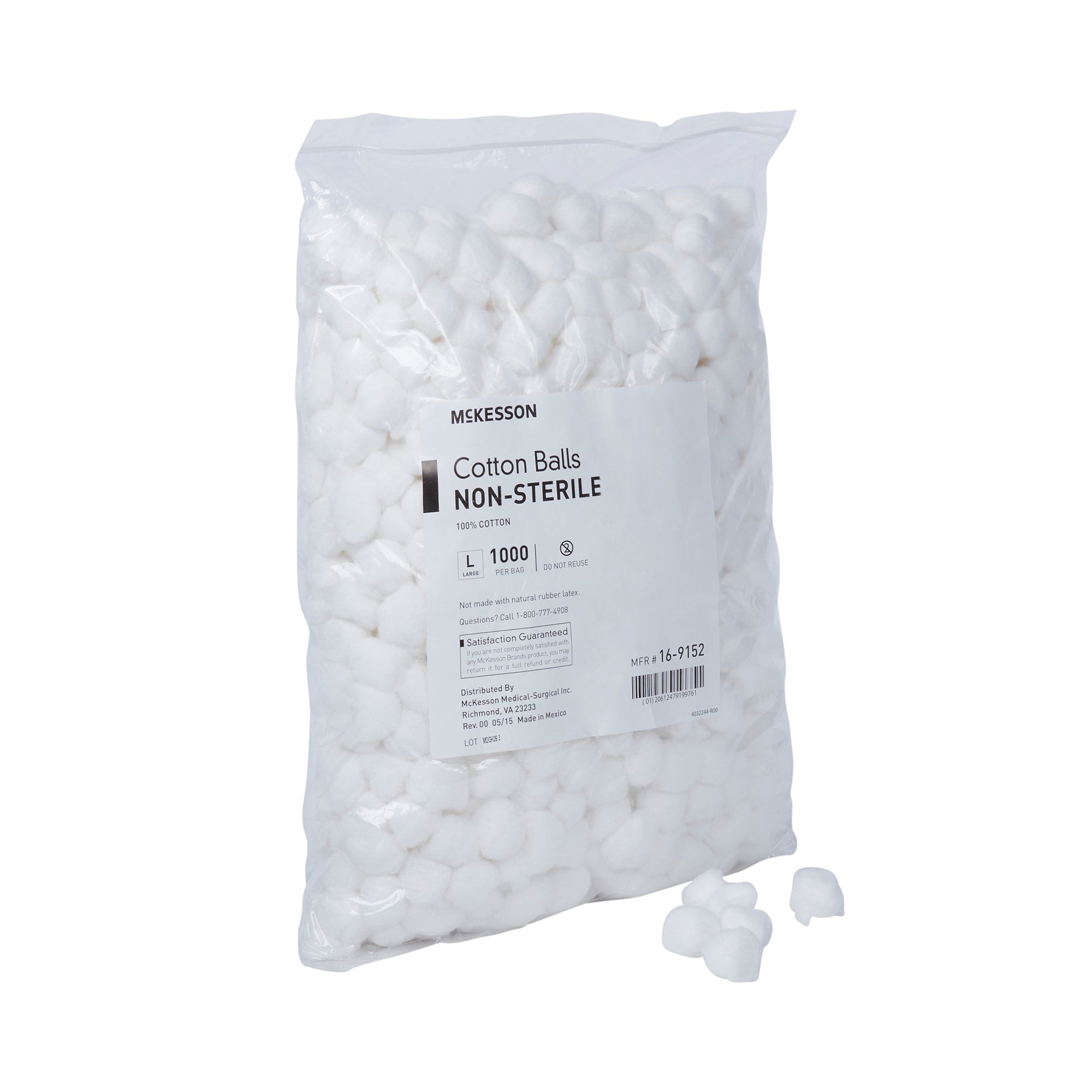 McKesson Cotton Balls, Non-Sterile Maximum Absorbency, Large, 1000