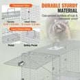thumbnail image 4 of VEVOR Humane Live Animal Trap, Dimensions 50" x 20" x 26", Crafted from Galvanized Iron, Collapsible Design with Carrying Handle for Capturing Stray Dogs, Armadillos, Raccoons, Marmots, and Foxes, 4 of 9
