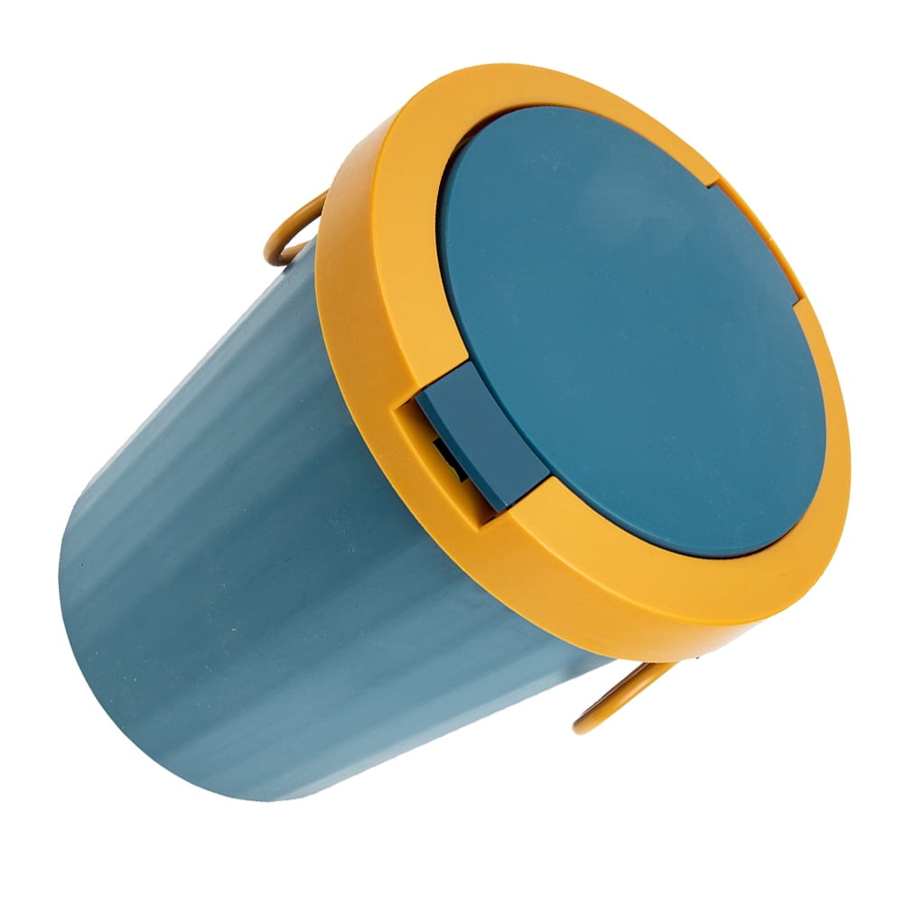 IBASETOY Plastic Wastebasket with Lid Small Household Trash Can for Bedroom Bathroom