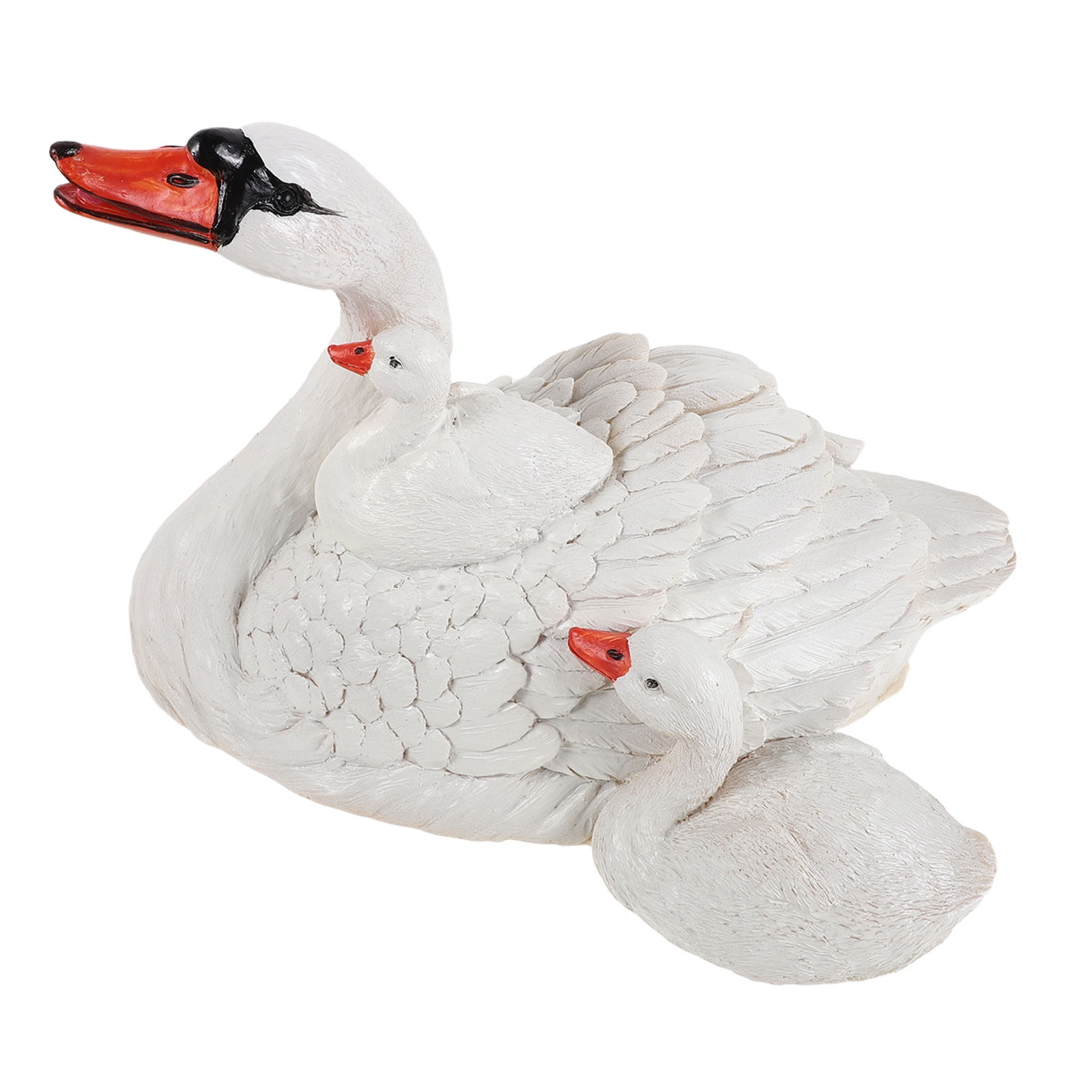 DEEPCRAFF Floating White Swan Garden Sculpture for Pond and Courtyard Decoration
