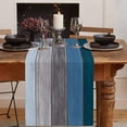 thumbnail image 2 of Farmhouse Table Runner Navy Blue Wood Plank Texture Burlap Table Runner for Dining Room Kitchen Wedding Party Table Decor 13"x72", 2 of 5