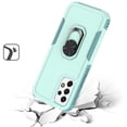 thumbnail image 2 of For Apple iPhone 11 (6.1") Hybrid Rugged Hard Drop-Proof 3 Layer Protection Military Grade Armor with Metal Ring Stand Case Cover fit iPhone 11 - Teal, 2 of 8