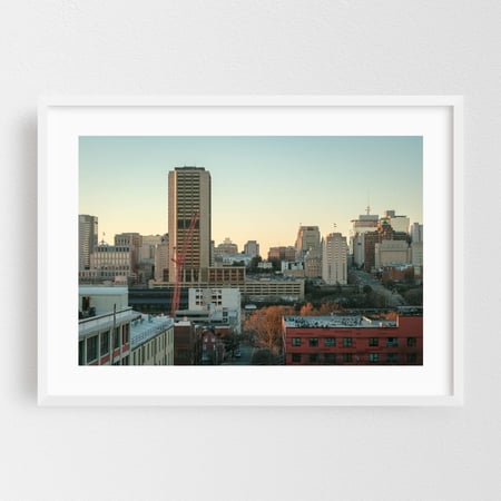 Richmond Skyline 03 - Richmond Virginia Photography Cityscape Skyline Architecture City Travel Poster Street Photography White Framed Wall Art Print 5 x 7 inches