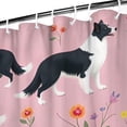 thumbnail image 3 of Border Collie Dogs with Pioneer Flower Shower Curtain 36"x72" ,Bathroom Decorative Shower Curtains Set with 12 Hooks,Modern Waterproof Washable Shower Curtain, 3 of 6
