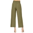 thumbnail image 3 of Women's Basic Wide Leg Elastic Waistband Button Detailing Pants, 3 of 5