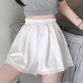 thumbnail image 5 of REALiKUN Women's Summer Casual Shorts, Lace Trim Wide Leg Pleated Loose Shorts with Elastic Waist - Soft & Comfy, 5 of 5