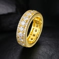 thumbnail image 3 of S925 18K gold plated moissanite circle ring for men and women Gift for boyfriend Gift for father, 3 of 10