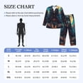 thumbnail image 4 of Yiaed Starry Sky Moon Wolf Leader Print Men’s Pajamas Set - Long Sleeve Button Down Sleep Shirt and Pajama Bottoms Sleepwear Set Mens Pjs Sets Men's Pajama Bottoms-Large, 4 of 7