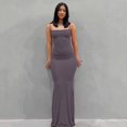 thumbnail image 1 of KEINXS Robe Sans Manches pour Femmes, Couleur Unie, Bretelles Spaghetti, Jupe Longue Moulante, 1 of 2