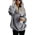 thumbnail image 3 of Sudadera De Felpa Holgada Con Capucha Y Cordón Para Mujer, 3 of 6