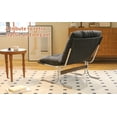 thumbnail image 4 of LiviNest Leather Lounge Chair: High Back Accent Chair with Metal Legs & Soft Padded Seat - Modern Office Chair for Small Business & Home Workspace - 350lbs Capacity Ergonomic Design in Black/Brown, 4 of 6