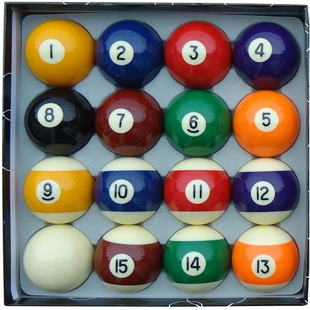 Aska Billiards Pool Boston Numbered Balls Set, 16 Balls Including a Cue ...